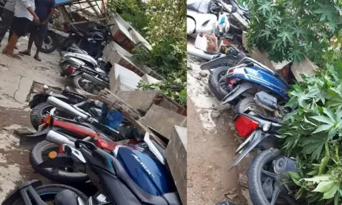 50 Bikes Damaged in Shiva Ganga Theatre Wall Collapsed