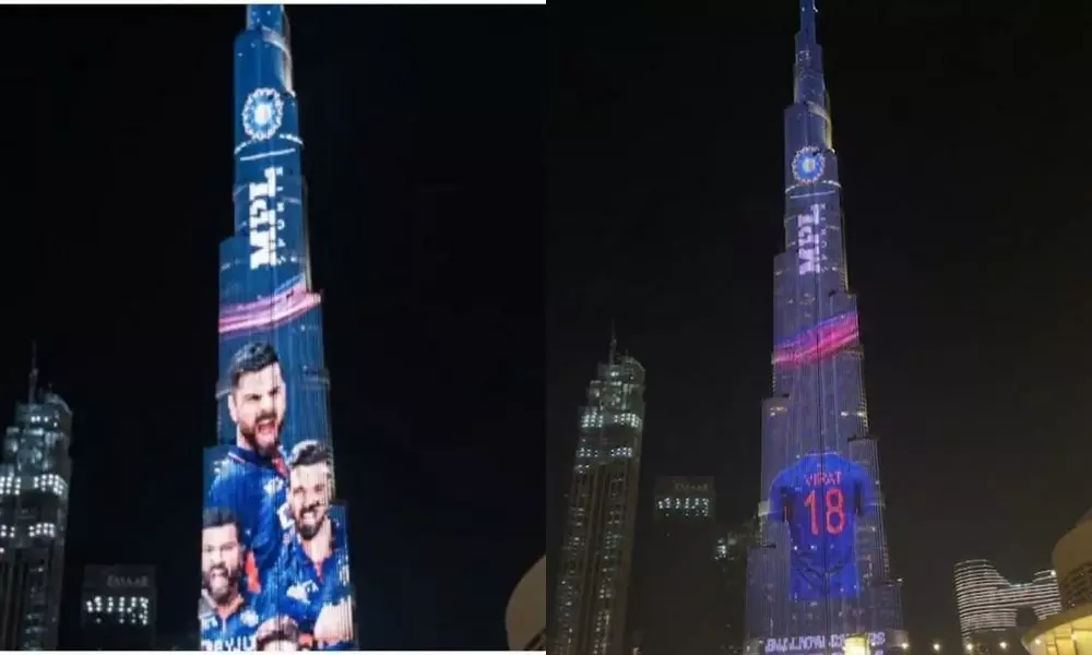 Team India Jersey show on Burj Khalifa