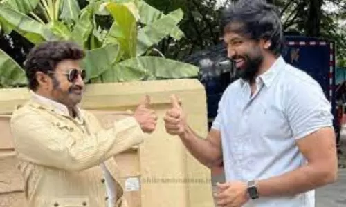 MAA President Manchu Vishnu Meets Balakrishna with his Father MohanBabu MAA President Manchu Vishnu Meets Balakrishna with his Father MohanBabu