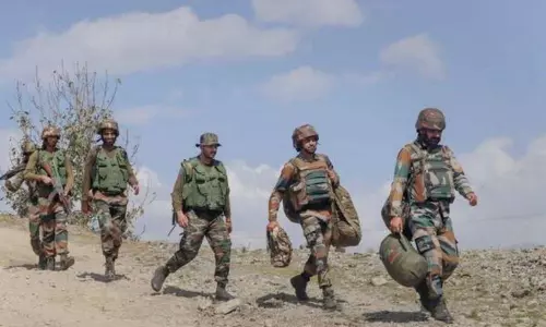 Gun Fires Between Security Forces and Terrorists in Poonch Sector Jammu and Kashmir Poonch Sector