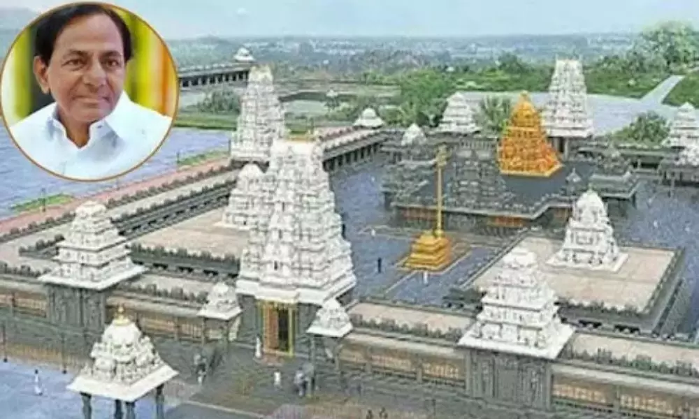 CM KCR will Visits Yadadri Temple Today 19 10 2021