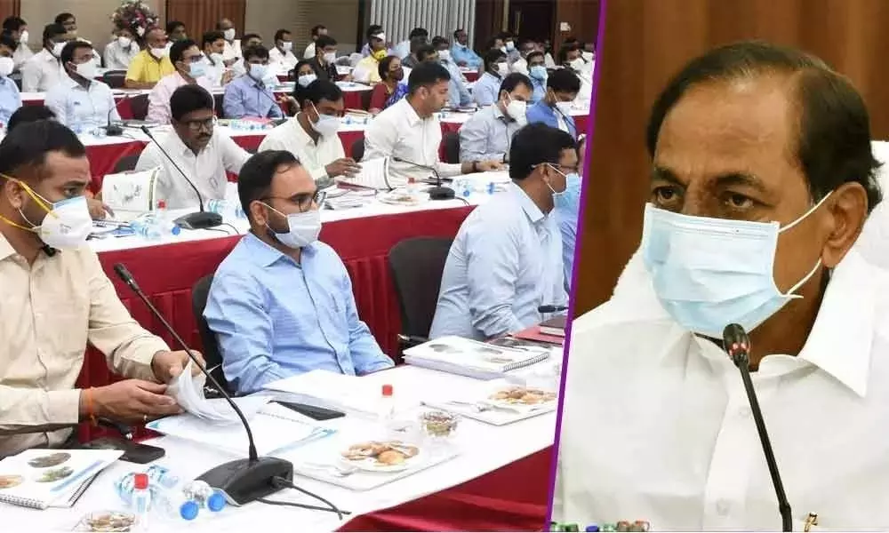 KCR Review Meeting with All District Collectors on Problems of Podu Lands Today 23 10 2021