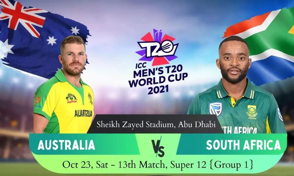 T20 World Cup 2021 Starts Australia vs South Africa T20 Match Today 23 10 2021