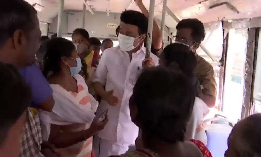 Tamil Nadu CM MK Stalin Sudden Inspection In Government Bus