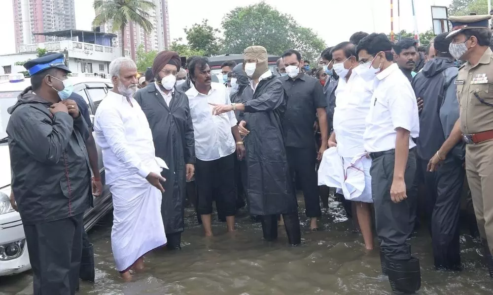 Tamil Nadu CM Stalin Visited the Flooded Inland Areas in Chennai