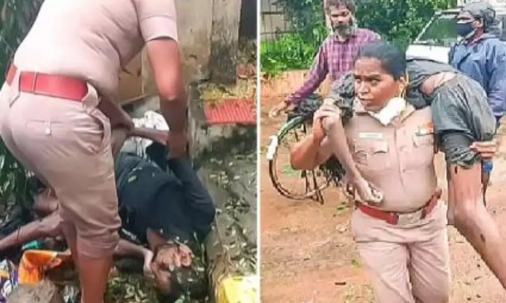 Woman Police Inspector Rescues Man Lying Unconscious in Chennai