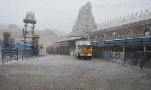 Chance to Landslides on Tirumala Ghat Road due to Heavy Rains in Tirumala Chance to Landslides on Tirumala Ghat Road due to Heavy Rains in Tirumala