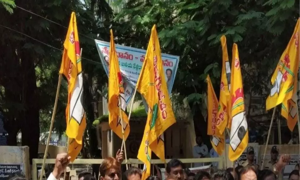 TDP Leaders Protest Against Ambati Rambabu Comments