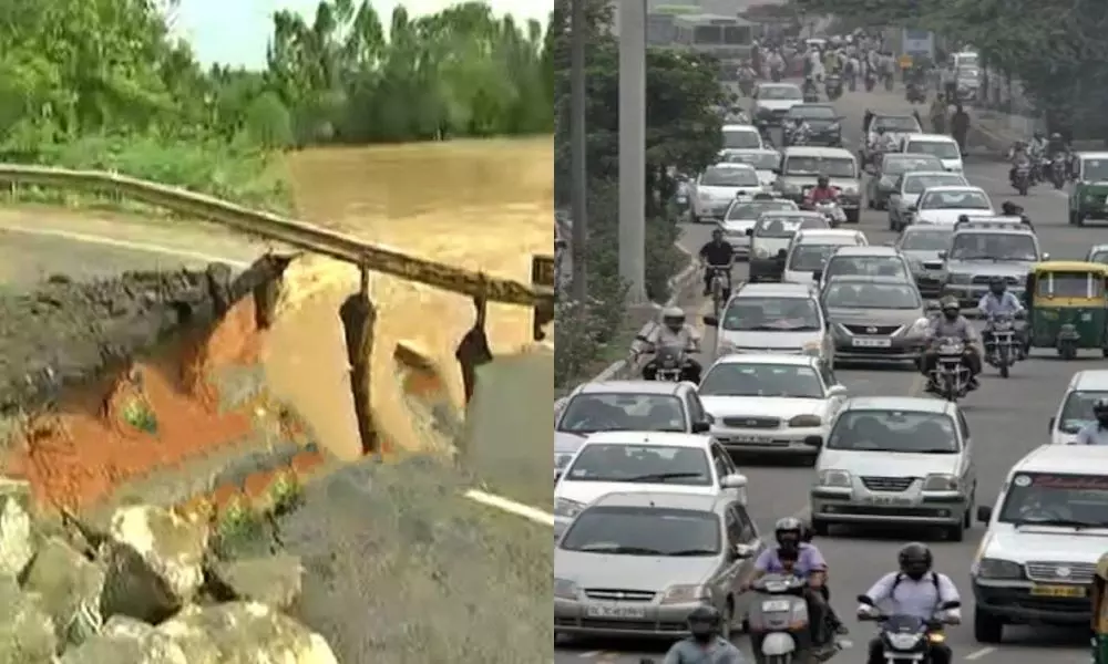 National Highway on Chennai Kolkata Route was Cut Off at Damaramadugu Near Kovvur in Nellore District