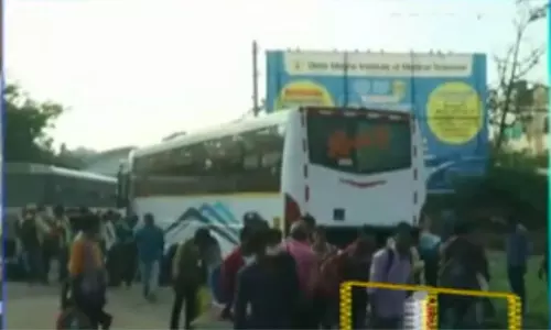 Madhya Pradesh Bus Seized in Adilabad Due to Over Limit of Passengers Madhya Pradesh Bus Seized in Adilabad Due to Over Limit of Passengers
