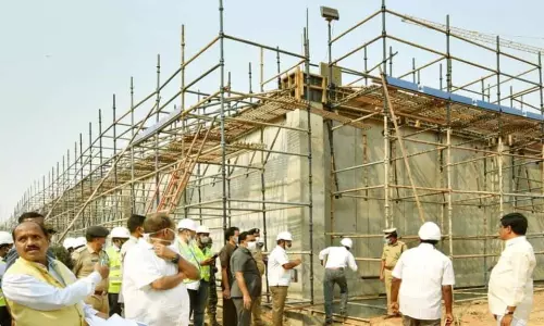 Rapidly Ongoing the Telangana New Secretariat Work Rapidly Ongoing the Telangana New Secretariat Work