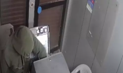 A Thief Destroyed the ATM and Stolen the Notes in ATM at Padma Nagar Nizamabad District