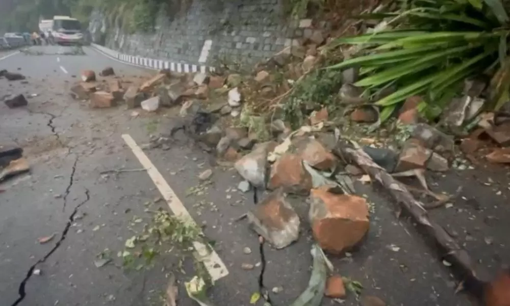 Broken Landslides on Tirumala Ghat Road