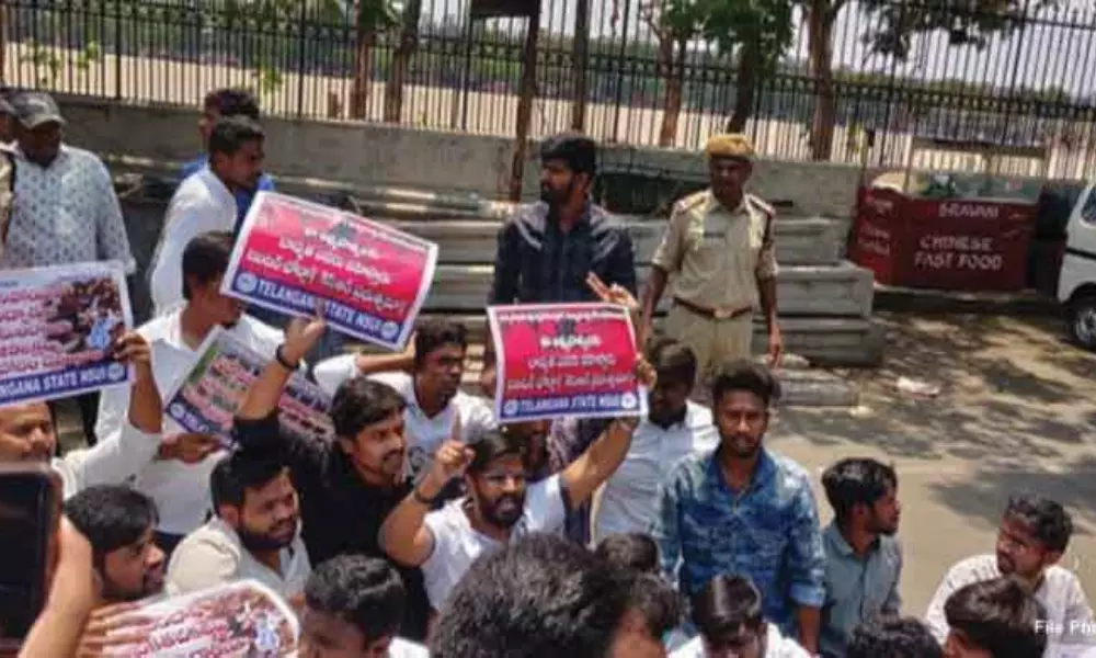 BC, SC And ST Students Protest at indira Park