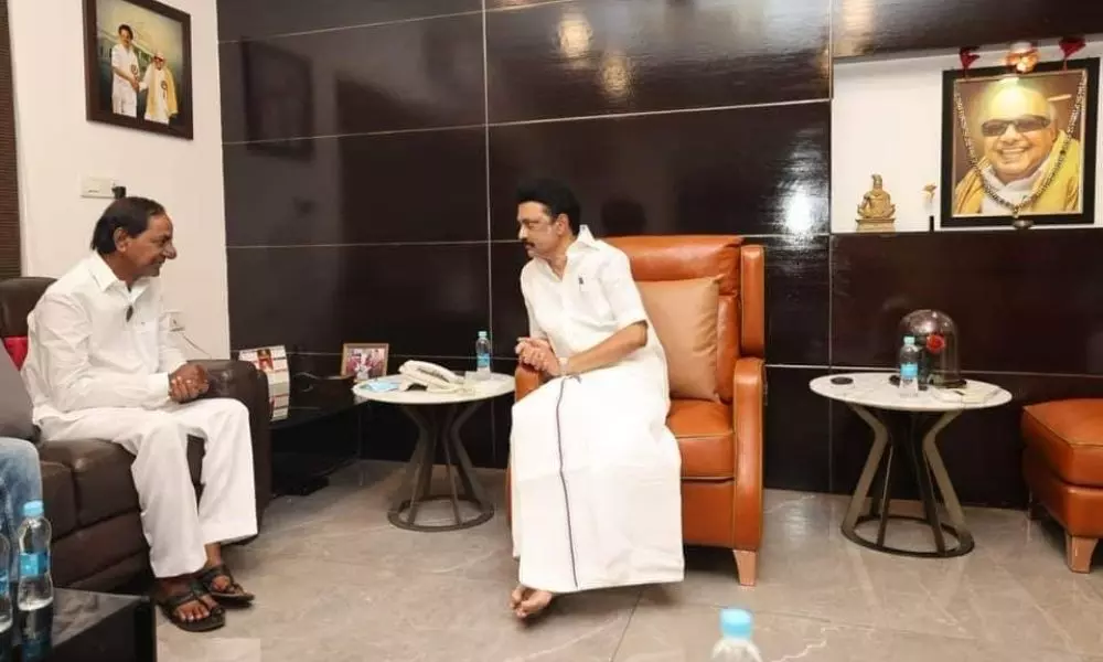 Telangana CM KCR Meets Tamil Nadu CM MK Stalin