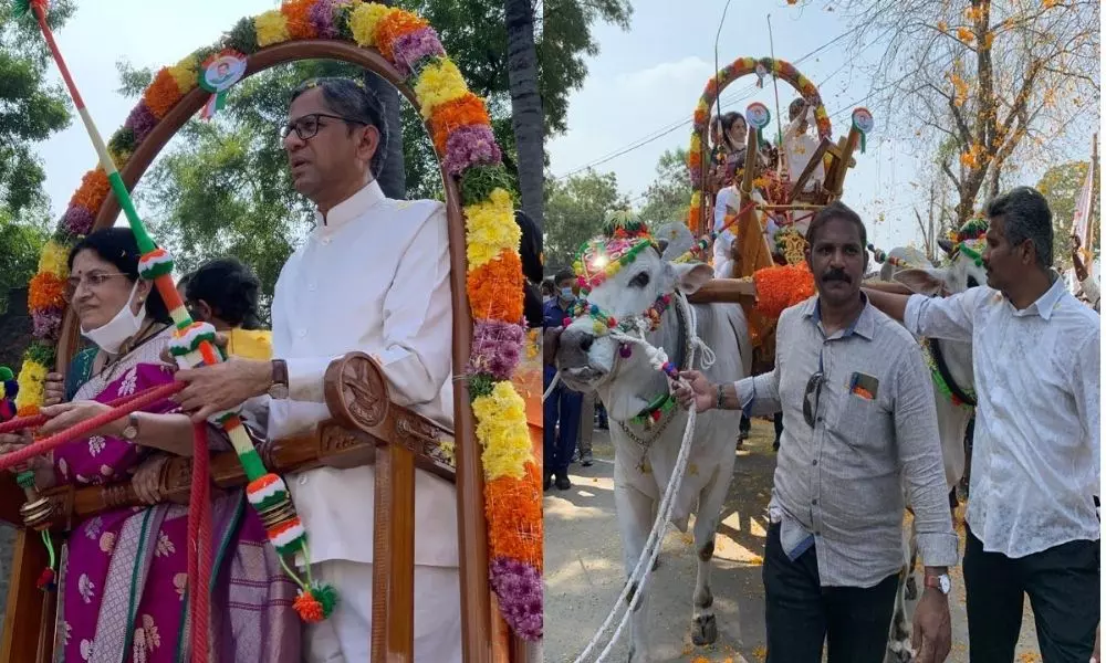 CJI NV Ramana to visit his native village Ponnavaram|AP News Online