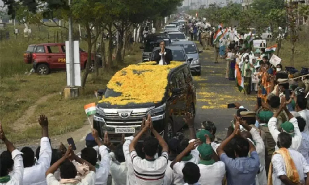 Amravati Farmers gave a Hearty Welcome to CJI NV Ramana | AP News Today