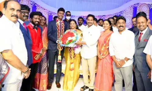 CM Jagan attended the wedding of AP minister  Audimulapu Suresh Daughter | AP News Online