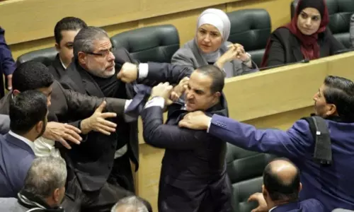 MPs fight Each Other in Jordan Parliament MPs fight Each Other in Jordan Parliament