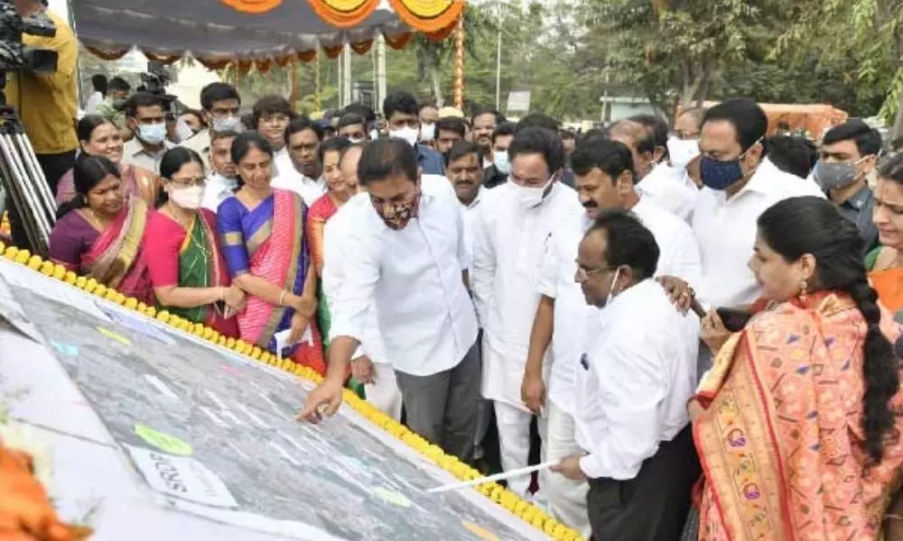 Minister KTR Opening Shaikpet Flyover in Hyderabad