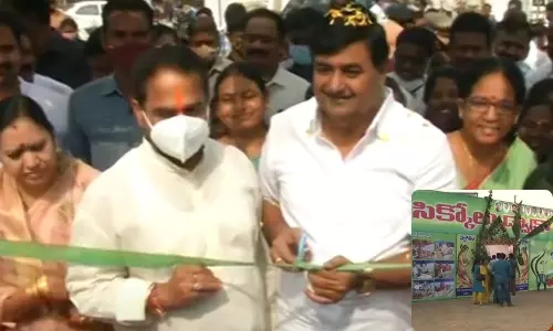 AP Speaker Tammineni Seetharam opened Sikkolu Dwakra Bazaar in Srikakulam