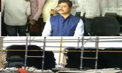 GHMC Officials Demolish CM Ramesh Illegal Construction in Hyderabad GHMC Officials Demolish CM Ramesh Illegal Construction in Hyderabad