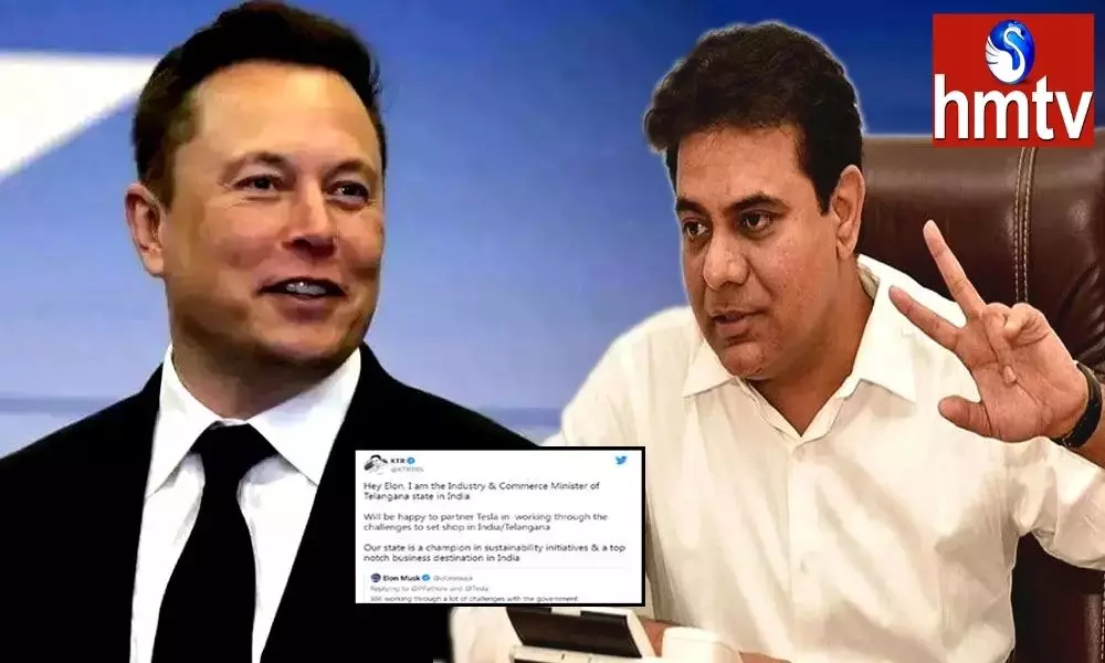 Minister KTR invites Elon Musk to set up Shop for Tesla in India