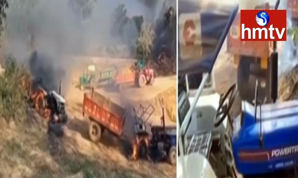 JCBs and Tractors and Dozers Burned in Chhattisgarh