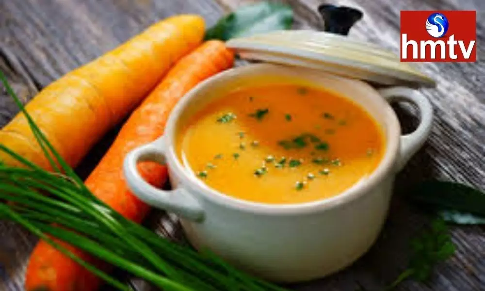 Try hot carrot soup for dinner in the winter