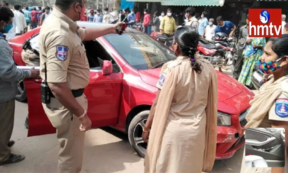 Drunken Woman Rash Driving in Shamshabad