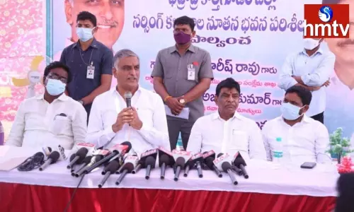 Minister Harish Rao Open Challenge To Bandi Sanjay In Khammam