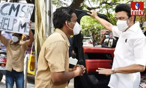 MK Stalin Stopped his car While he was Enroute to Assembly to Meet With a boy