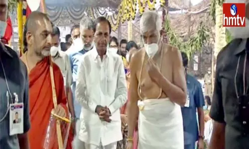 KCR Visits Chinna Jeeyar Ashram in Muchintal