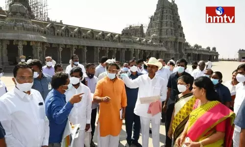 CM KCR visited Yadadri