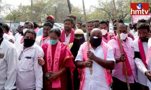 Dharna Under the CPI Sadhana Samiti in Adilabad