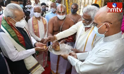 AP Governor Biswabhusan visiting Tirumala Tirupati Devasthanams