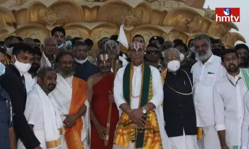Union Minister Rajnath Singh Visits The Samathamurthy Statue