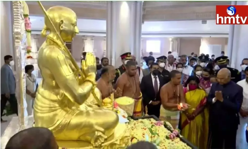 President Ram Nath Kovind Unveils 54-foot Samatha Murthy Statue