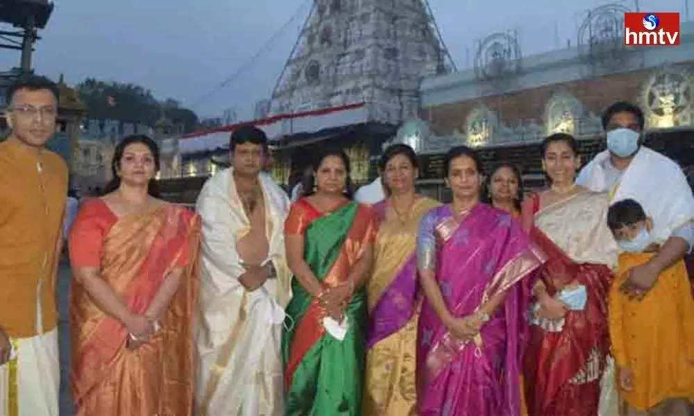 Telangana MLC Kavitha in Tirumala