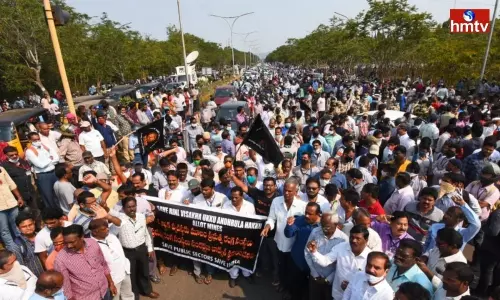 Ongoing Visakha Steel Plant Job Workers Protest