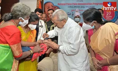 Andhra Pradesh Governor Biswa Bhusan Harichandan Launches Pulse Polio Programme Andhra Pradesh Governor Biswa Bhusan Harichandan Launches Pulse Polio Programme