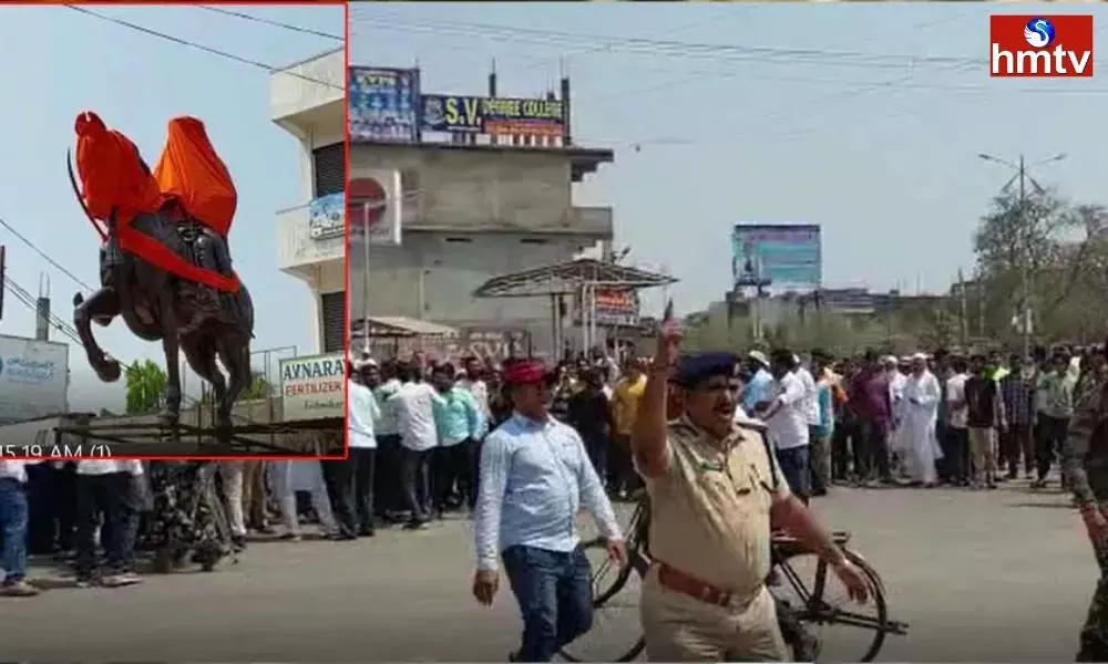 Tension In Bodhan Over Statue Of Chhatrapati Shivaji