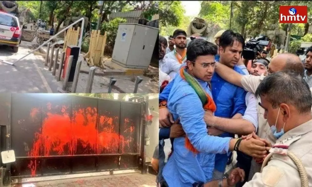 BJP Protest Near Kejriwal House | Telugu News