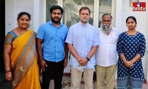 Jagga Reddy with Family Meets Rahul Gandhi at Delhi