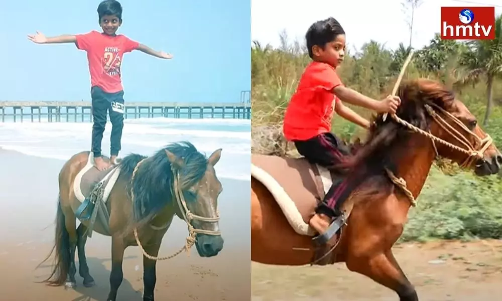 Five Year Kid Horse Riding in Anakapalle | Andhra News