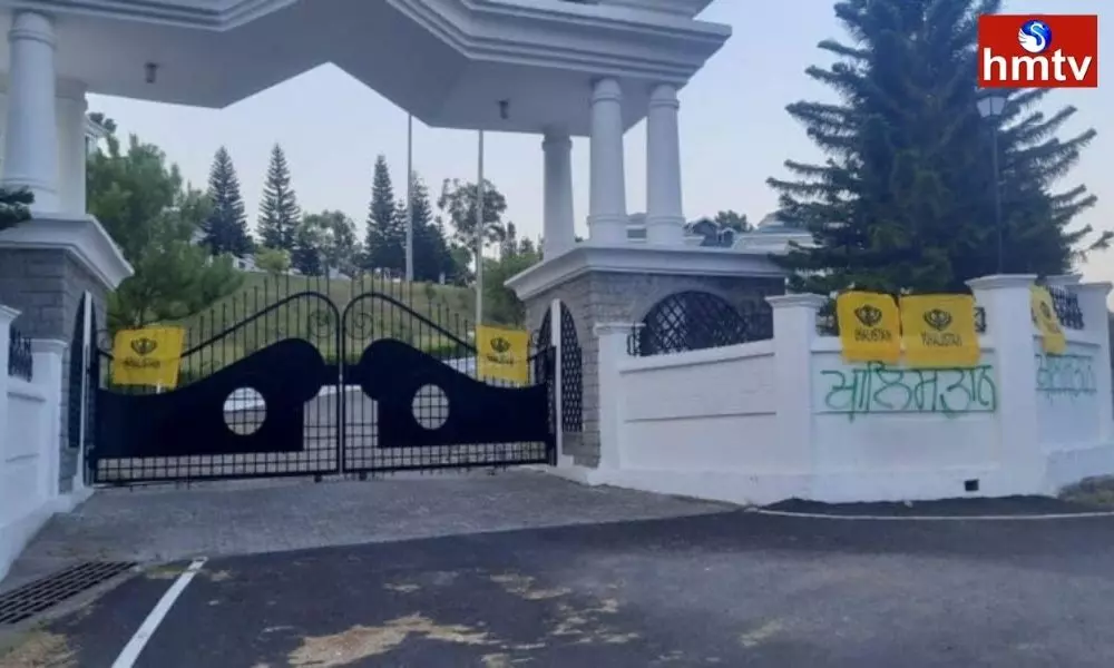 Khalistan Flags hung at the Entrance of Himachal Pradesh Assembly Gate