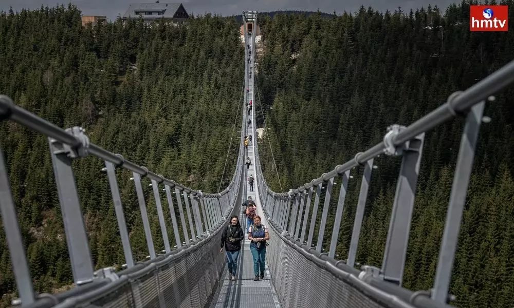 Czech Republic Opens Worlds Longest Pedestrian Suspension Bridge