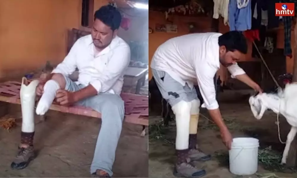 Vishnumurti Supporting Family with Plastic Legs in Komuram Bheem District | Willpower | Live News