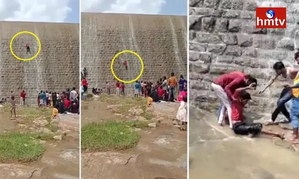 Youth Falls Down the Wall of Srinivasa Sagara Dam in Chikkaballapur