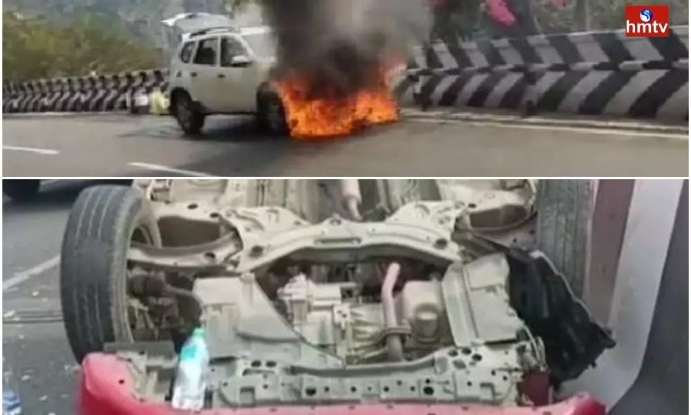 Car Fires At Tirumala Sanku Mitta